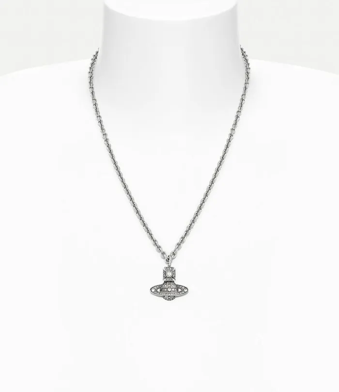 Necklaces Men Vivienne Westwood Man Carmelo Bas Relief Pendant In AntiquePlatinumPlatinumWhiteCz