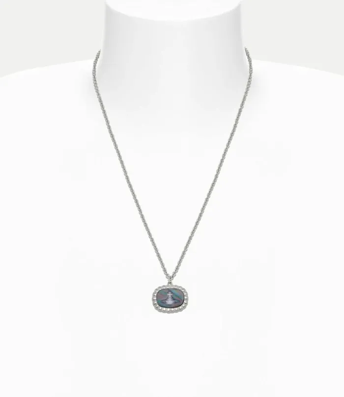 Necklaces Men Vivienne Westwood Man Denver Pendant Necklace In PlatinumGreyMop