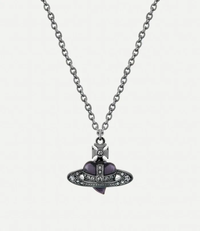 Necklaces Men Vivienne Westwood Man Diamante Heart Pendant Necklace In RutheniumPlatinumBlackDiamondCrystalLight Necklaces Men Vivienne Westwood Man Diamante Heart Pendant Necklace In RutheniumPlatinumBlackDiamondCrystalLight