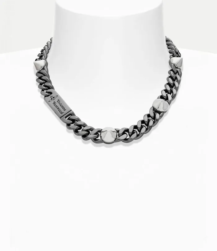 Necklaces Men Vivienne Westwood Man Elettra Necklace In RutheniumPlatinumBlackPatina Necklaces Men Vivienne Westwood Man Elettra Necklace In RutheniumPlatinumBlackPatina