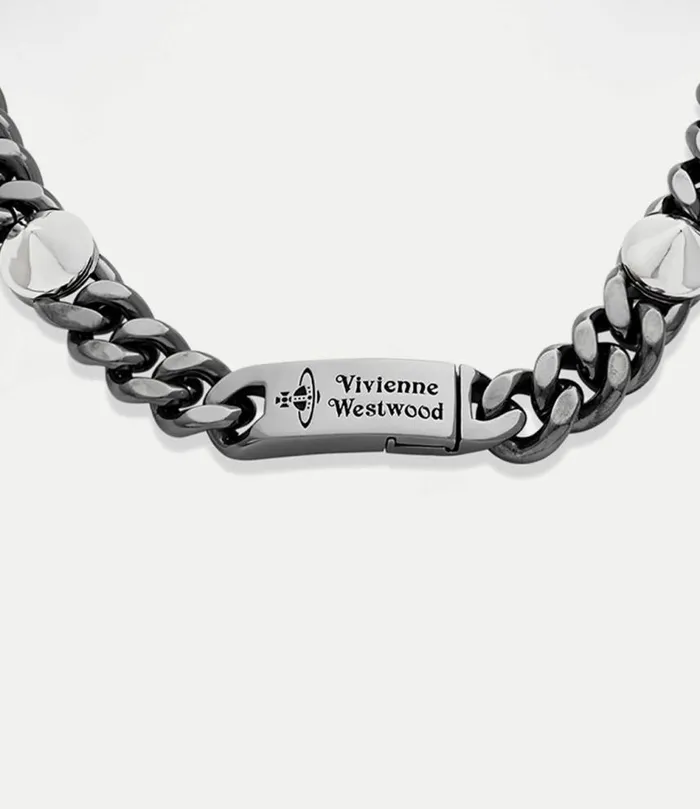 Necklaces Men Vivienne Westwood Man Elettra Necklace In RutheniumPlatinumBlackPatina