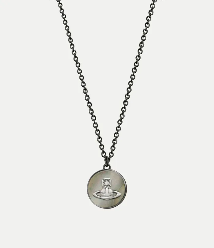 Necklaces Men Vivienne Westwood Man Neyla Pendant Necklace In RutheniumPlatinumGreyMop Necklaces Men Vivienne Westwood Man Neyla Pendant Necklace In RutheniumPlatinumGreyMop
