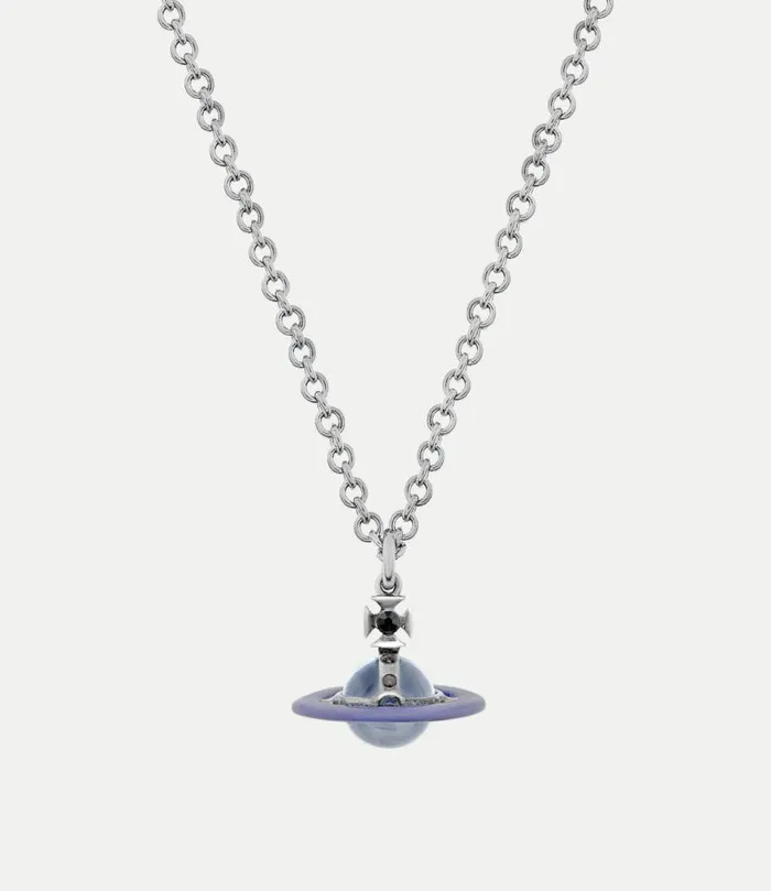 Necklaces Men Vivienne Westwood Man Original Orb Pendant Necklace In OxiSilverLightPurpleEnamelGreyCzBlack Necklaces Men Vivienne Westwood Man Original Orb Pendant Necklace In OxiSilverLightPurpleEnamelGreyCzBlack