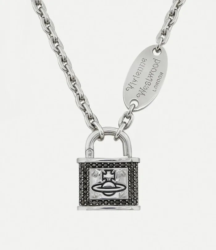 Necklaces Men Vivienne Westwood Man Puck Pendant Necklace In PlatinumRuthenium