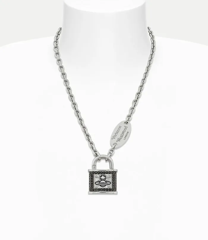 Necklaces Men Vivienne Westwood Man Puck Pendant Necklace In PlatinumRuthenium