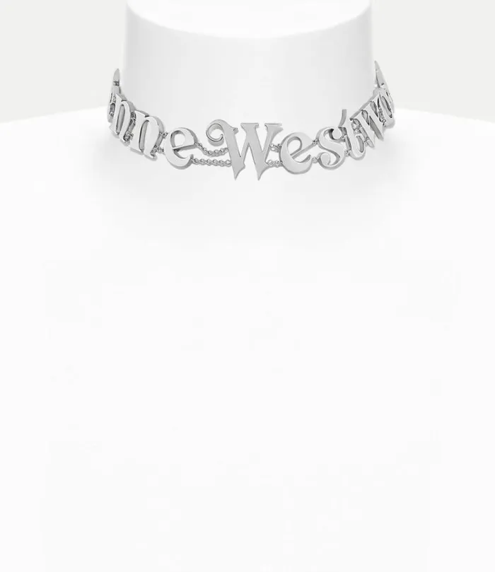 Necklaces Men Vivienne Westwood Man Raimunda Choker In PlatinumBlackEnamel