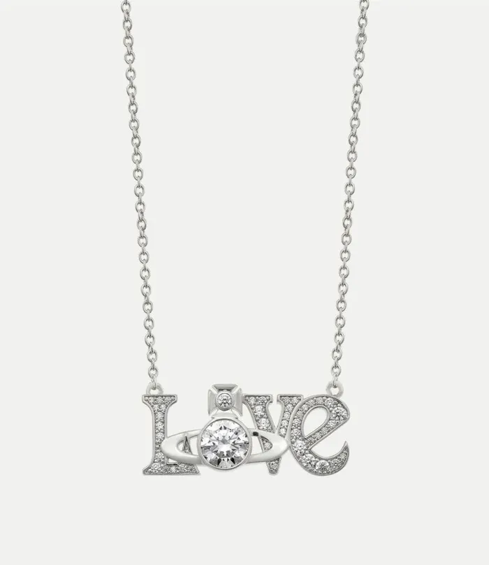 Necklaces Men Vivienne Westwood Man Roderico Pendant Necklace In PlatinumWhiteCz Necklaces Men Vivienne Westwood Man Roderico Pendant Necklace In PlatinumWhiteCz