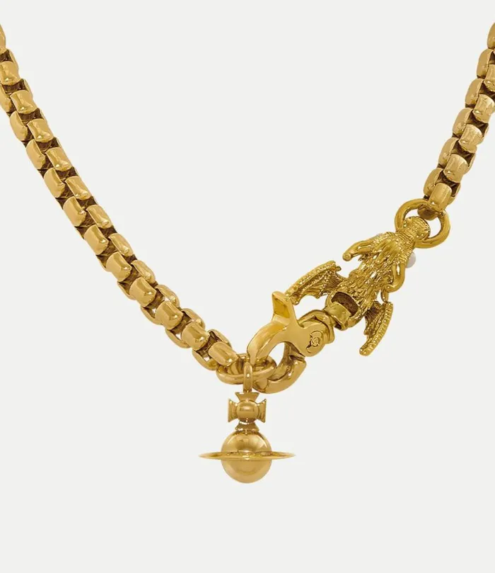 Necklaces Men Vivienne Westwood Man Roy Necklace In GoldCreamrosePearl