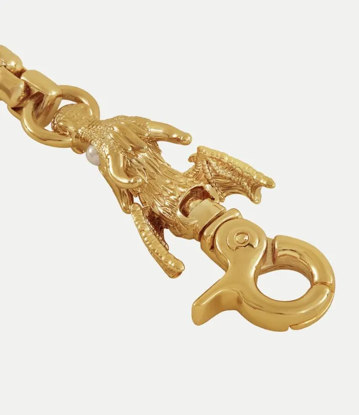 Necklaces Men Vivienne Westwood Man Roy Necklace In GoldCreamrosePearl