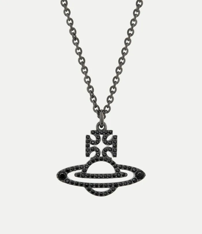 Necklaces Men Vivienne Westwood Man Trudy Pendant Necklace In RutheniumPlatinumBlackCz Necklaces Men Vivienne Westwood Man Trudy Pendant Necklace In RutheniumPlatinumBlackCz