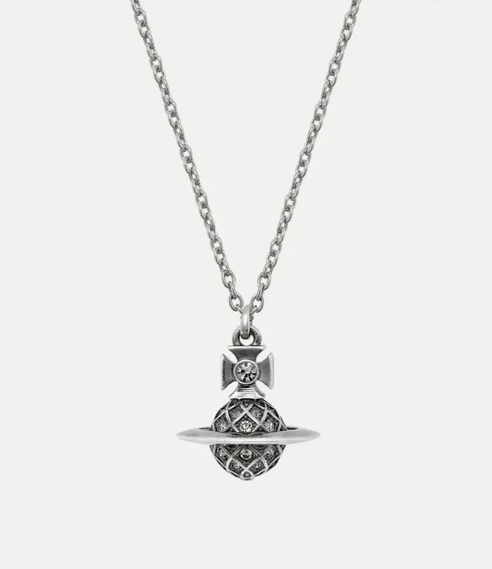 Necklaces Men Vivienne Westwood Man Willa Pendant Necklace In OxiSilverPlatinumBlackDiamondCrystal Necklaces Men Vivienne Westwood Man Willa Pendant Necklace In OxiSilverPlatinumBlackDiamondCrystal