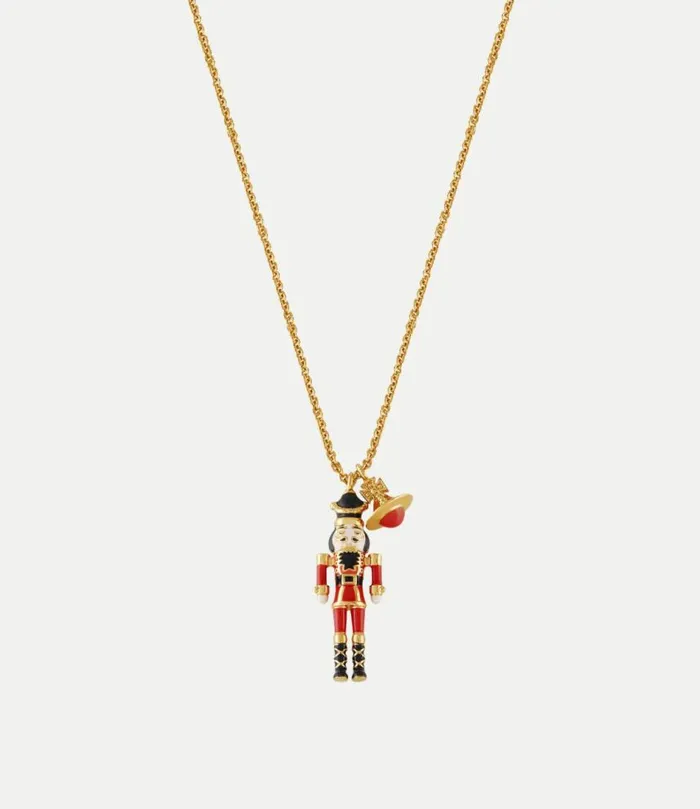 Necklaces WomenMen Vivienne Westwood Nutcracker Pendant In GoldBlackRedFleshEnamel Necklaces WomenMen Vivienne Westwood Nutcracker Pendant In GoldBlackRedFleshEnamel