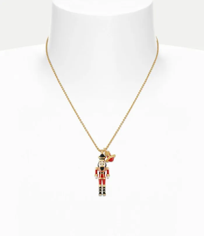 Necklaces WomenMen Vivienne Westwood Nutcracker Pendant In GoldBlackRedFleshEnamel