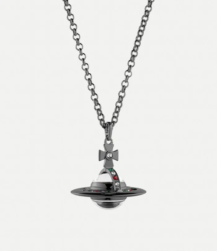 Necklaces WomenMen Vivienne Westwood Orb Watch Pendant In GunMetal