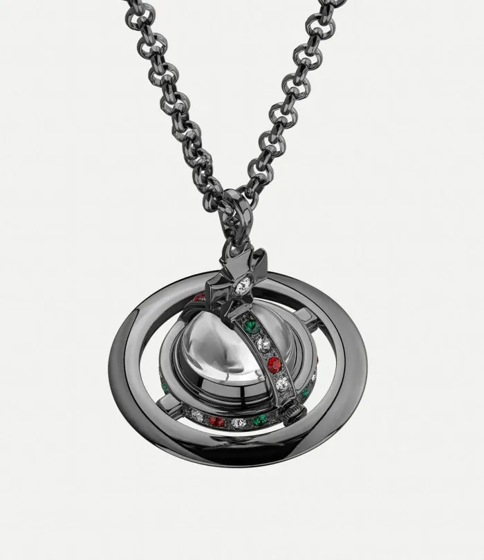 Necklaces WomenMen Vivienne Westwood Orb Watch Pendant In GunMetal