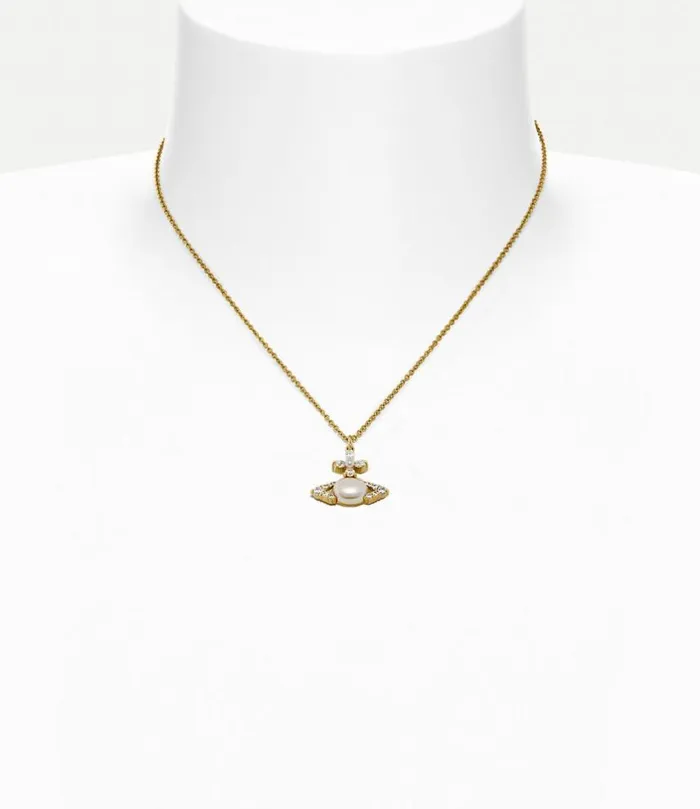 Necklaces Women Vivienne Westwood Ada Pendant In GoldWhiteCzCreamrosePearl