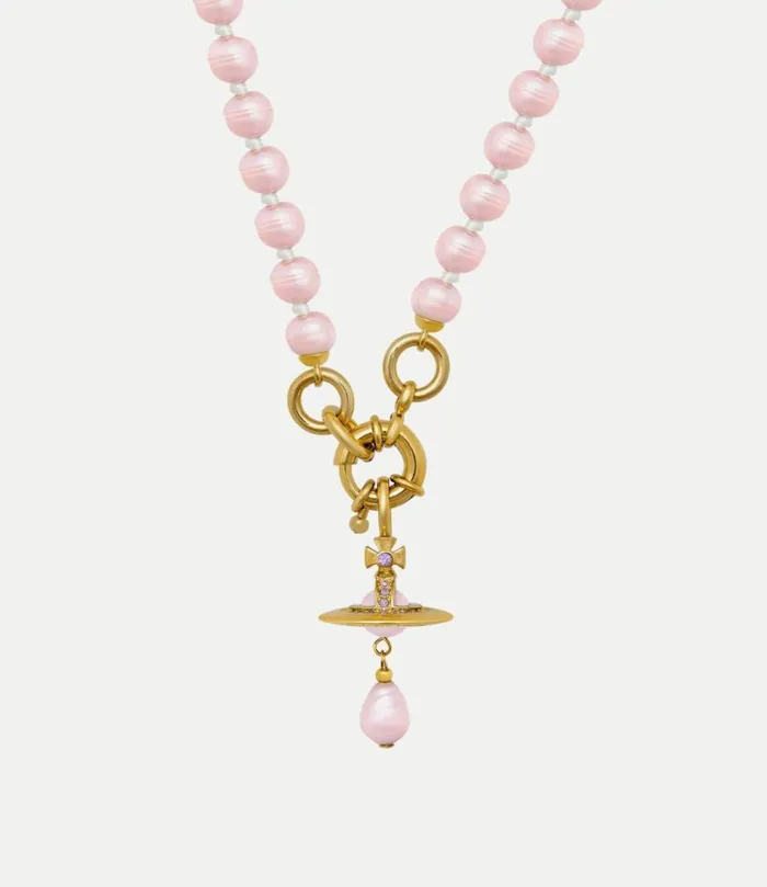 Necklaces Women Vivienne Westwood Aleksa Necklace In GoldLightAmethystCrystalRosalinePearl