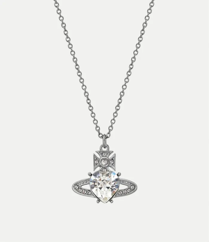 Necklaces Women Vivienne Westwood Ariella Pendant In PlatinumWhiteCzCrystal
