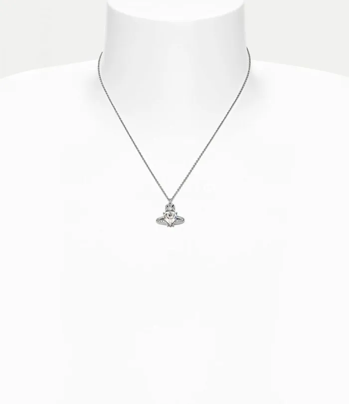 Necklaces Women Vivienne Westwood Ariella Pendant In PlatinumWhiteCzCrystal