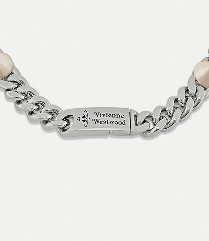Necklaces Women Vivienne Westwood Elettra Choker In PlatinumBlackPatinaCreamrosePearl