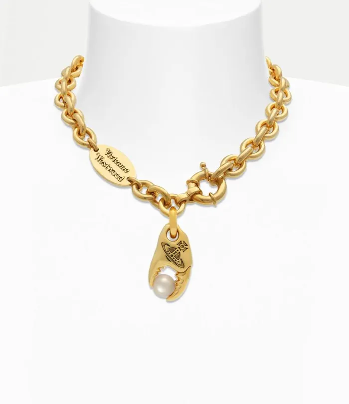 Necklaces Women Vivienne Westwood Freda Necklace In GoldCreamrosePearl