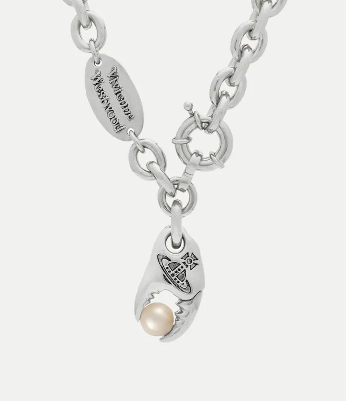 Necklaces Women Vivienne Westwood Freda Necklace In PlatinumCreamrosePearl