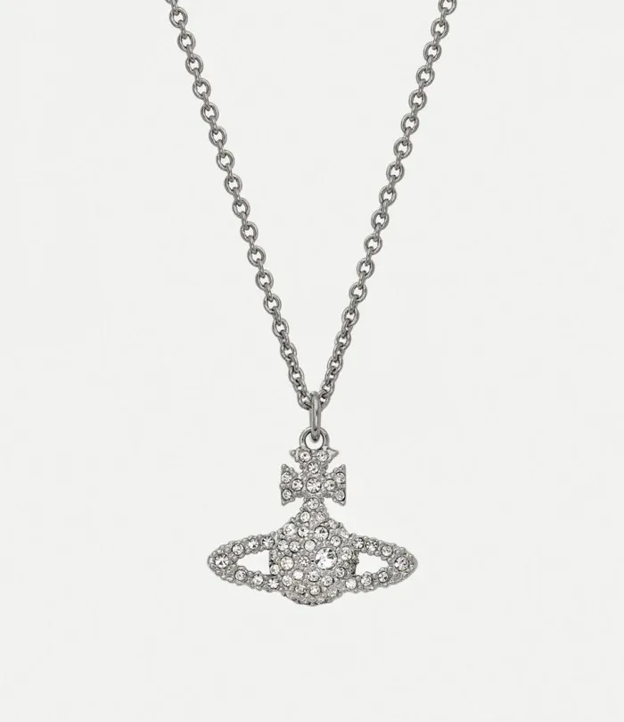 Necklaces Women Vivienne Westwood Grace Bas Relief Pendant Necklace In PlatinumCrystalCrystal Necklaces Women Vivienne Westwood Grace Bas Relief Pendant Necklace In PlatinumCrystalCrystal
