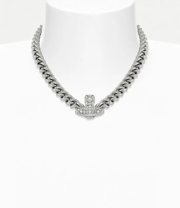 Necklaces Women Vivienne Westwood Graziella Small Choker In PlatinumWhiteCz