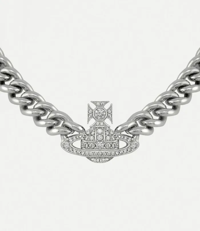 Necklaces Women Vivienne Westwood Graziella Small Choker In PlatinumWhiteCz