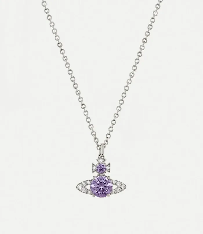 Necklaces Women Vivienne Westwood Ismene Pendant Necklace In PlatinumLavenderWhiteCz Necklaces Women Vivienne Westwood Ismene Pendant Necklace In PlatinumLavenderWhiteCz