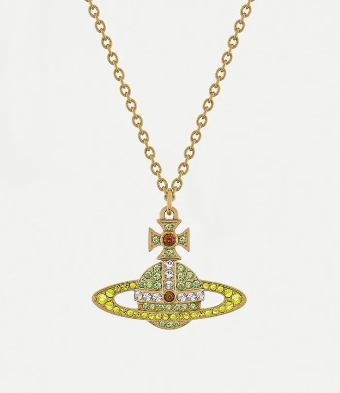 Necklaces Women Vivienne Westwood Kika Pendant Necklace In GoldPeridotCitrineWhiteSmokedTopazCrystal Necklaces Women Vivienne Westwood Kika Pendant Necklace In GoldPeridotCitrineWhiteSmokedTopazCrystal