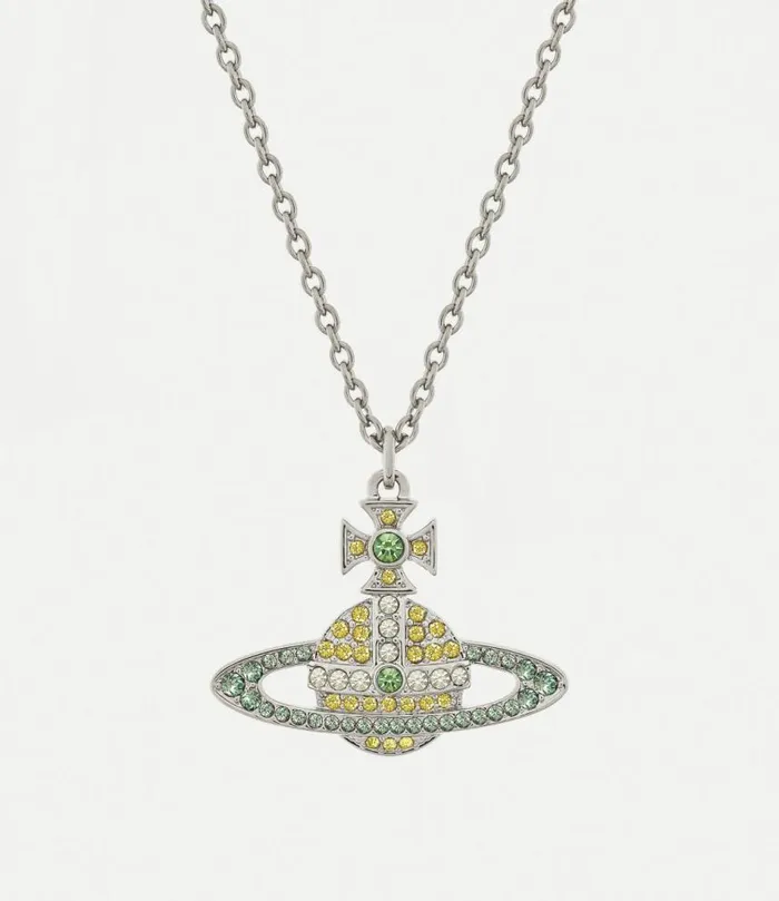 Necklaces Women Vivienne Westwood Kika Pendant Necklace In PlatinumTopazEriniteJonquilPeridotCrystal Necklaces Women Vivienne Westwood Kika Pendant Necklace In PlatinumTopazEriniteJonquilPeridotCrystal