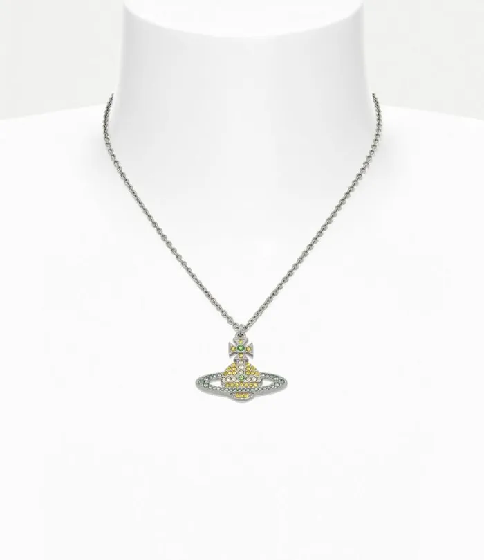Necklaces Women Vivienne Westwood Kika Pendant Necklace In PlatinumTopazEriniteJonquilPeridotCrystal