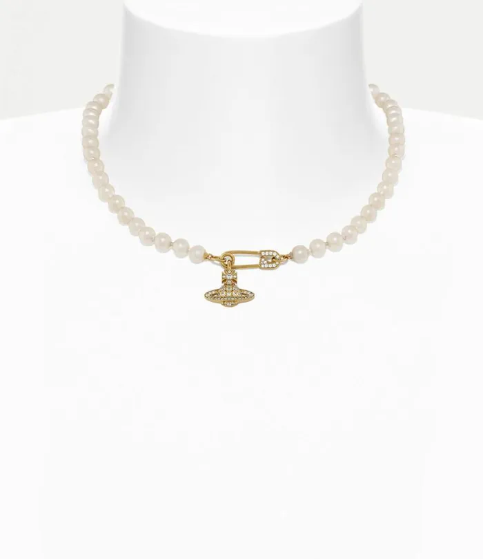 Necklaces Women Vivienne Westwood Lucrece Pearl Necklace In GoldLightCreamroseWhiteCz Necklaces Women Vivienne Westwood Lucrece Pearl Necklace In GoldLightCreamroseWhiteCz
