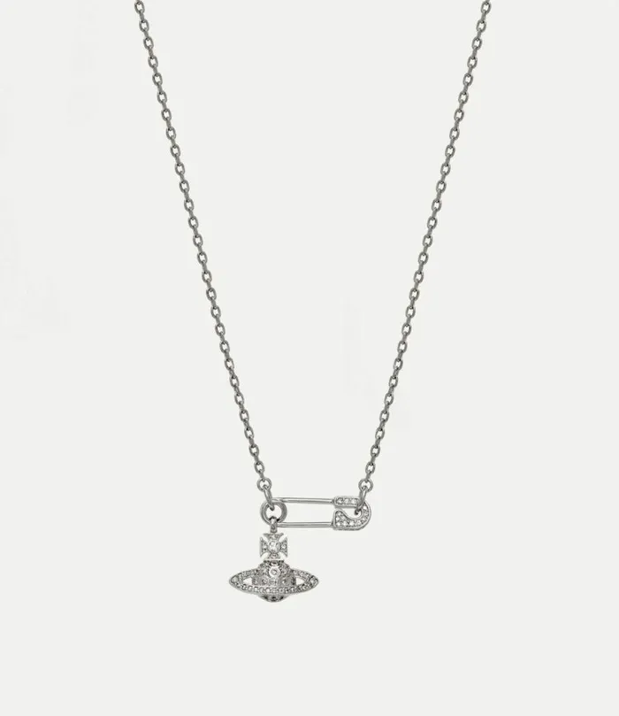 Necklaces Women Vivienne Westwood Lucrece Pendant Necklace In PlatinumWhiteCz Necklaces Women Vivienne Westwood Lucrece Pendant Necklace In PlatinumWhiteCz