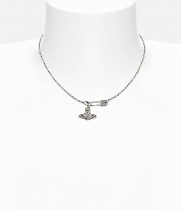 Necklaces Women Vivienne Westwood Lucrece Pendant Necklace In PlatinumWhiteCz