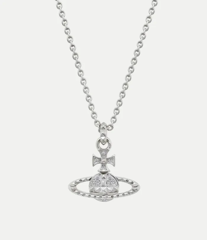 Necklaces Women Vivienne Westwood Mayfair Bas Relief Pendant Necklace In RhodiumCrystal Necklaces Women Vivienne Westwood Mayfair Bas Relief Pendant Necklace In RhodiumCrystal