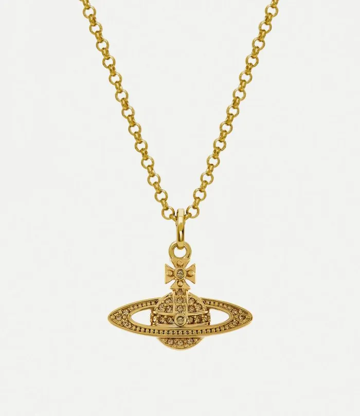 Necklaces Women Vivienne Westwood Mini Bas Relief Pendant Necklace In GoldLightColoradoTopaz Necklaces Women Vivienne Westwood Mini Bas Relief Pendant Necklace In GoldLightColoradoTopaz