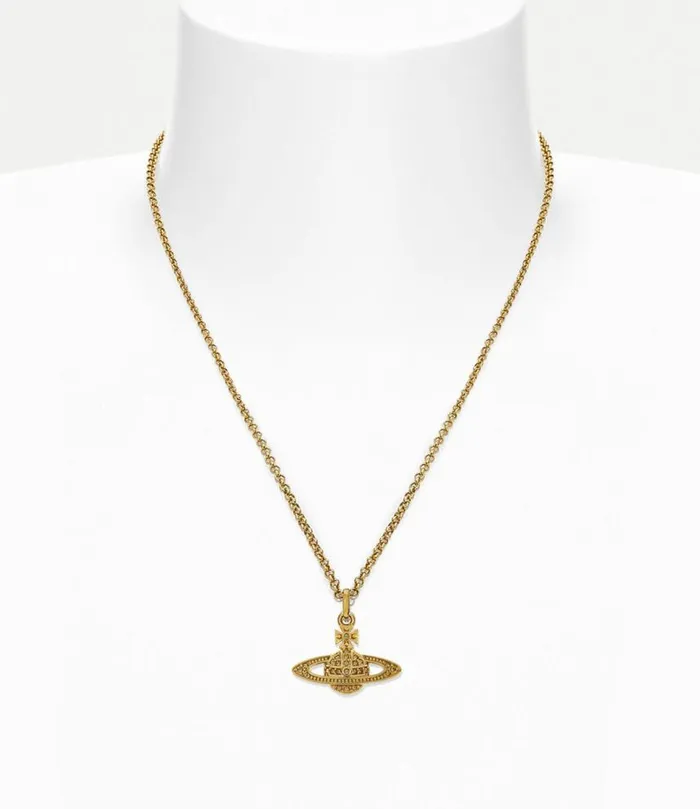 Necklaces Women Vivienne Westwood Mini Bas Relief Pendant Necklace In GoldLightColoradoTopaz