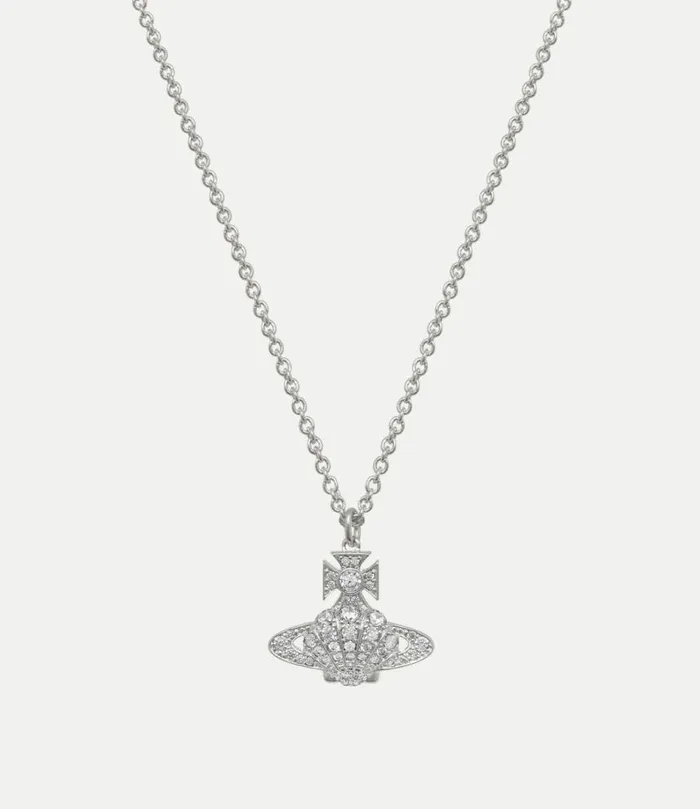 Necklaces Women Vivienne Westwood Natalina Pendant Necklace In PlatinumWhiteCz