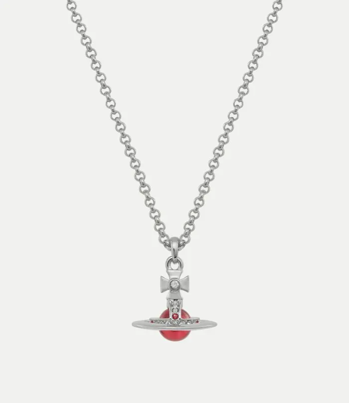 Necklaces Women Vivienne Westwood New Petite Orb Pendant Necklace In PlatinumIndianPinkCzPadparadschaLight Necklaces Women Vivienne Westwood New Petite Orb Pendant Necklace In PlatinumIndianPinkCzPadparadschaLight