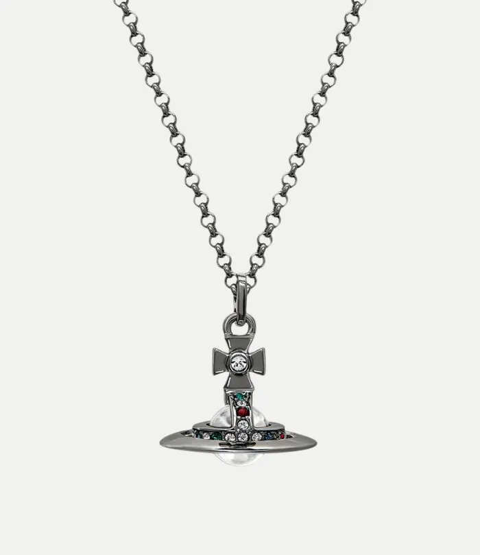 Necklaces Women Vivienne Westwood New Petite Orb Pendant Necklace In Ruthenium Necklaces Women Vivienne Westwood New Petite Orb Pendant Necklace In Ruthenium