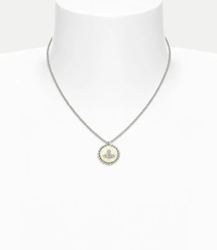 Necklaces Women Vivienne Westwood Neyla Pendant Necklace In PlatinumWhiteMop