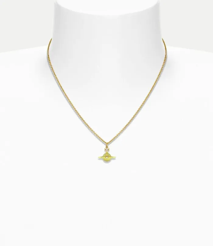 Necklaces Women Vivienne Westwood Petite Original Orb Pendant Necklace In GoldYellowTransparentYellowEnamelPaleYellow