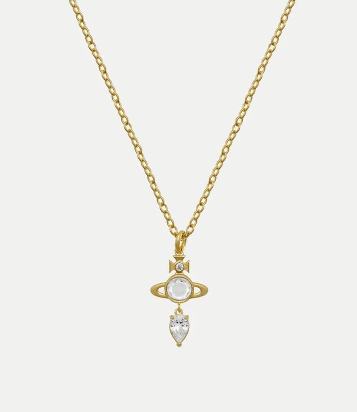 Necklaces Women Vivienne Westwood Phaedra Pendant Necklace In GoldWhiteCz