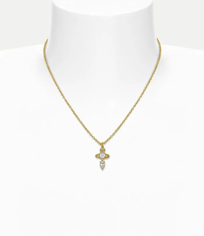 Necklaces Women Vivienne Westwood Phaedra Pendant Necklace In GoldWhiteCz