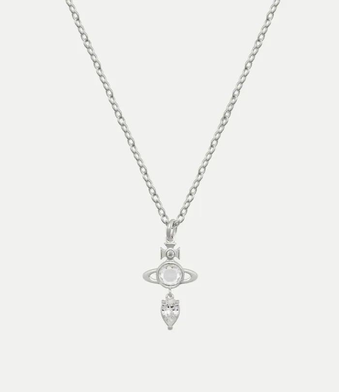 Necklaces Women Vivienne Westwood Phaedra Pendant Necklace In PlatinumWhiteCz