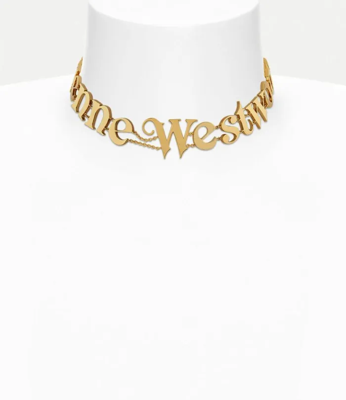 Necklaces Women Vivienne Westwood Raimunda Choker In GoldWhiteEnamel