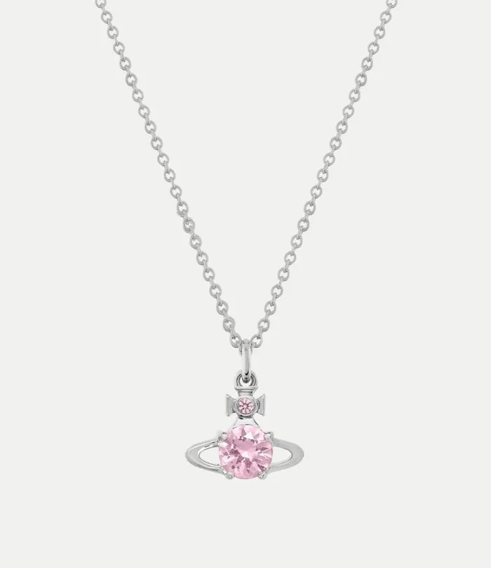 Necklaces Women Vivienne Westwood Reina Pendant Necklace In PlatinumPinkCz