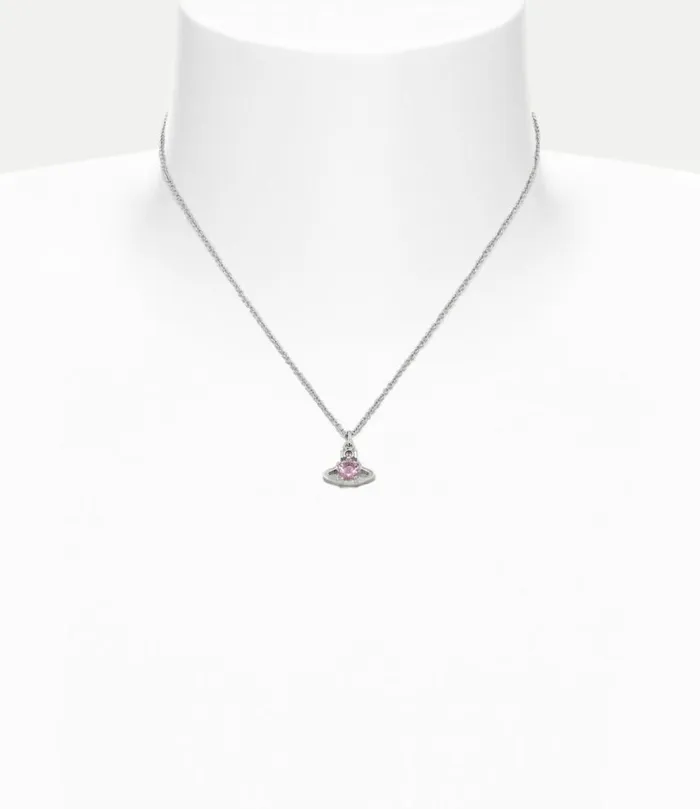 Necklaces Women Vivienne Westwood Reina Pendant Necklace In PlatinumPinkCz
